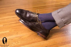 Dark Green & Purple Shadow Stripe Lightweight Cotton Socks