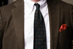 Dark Green Wool Challis Tie