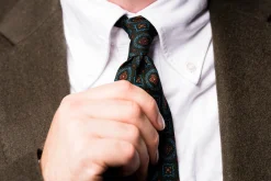 Dark Green Wool Challis Tie