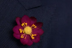 Dark Magenta Lotus Boutonnière Flower