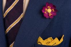 Dark Magenta Lotus Boutonnière Flower