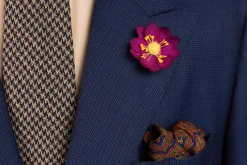 Dark Magenta Lotus Boutonnière Flower