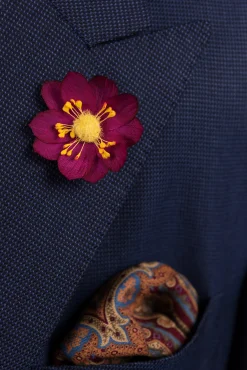 Dark Magenta Lotus Boutonnière Flower