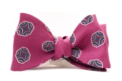 Dark Mauve Fancy Tile Butterfly Bow Tie