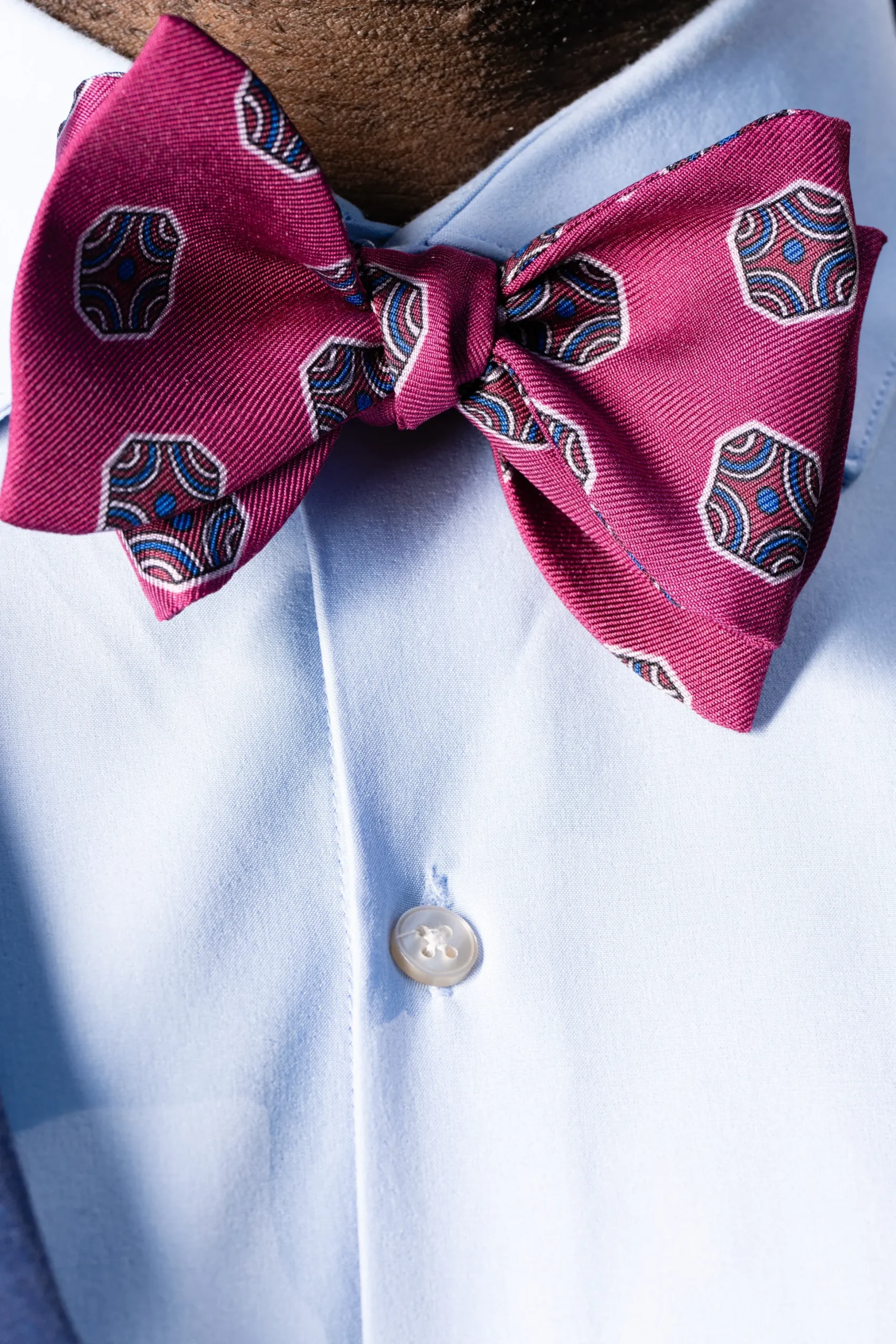 Dark Mauve Fancy Tile Butterfly Bow Tie