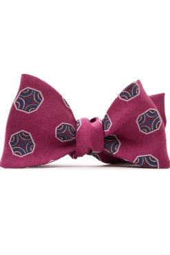 Dark Mauve Fancy Tile Butterfly Bow Tie