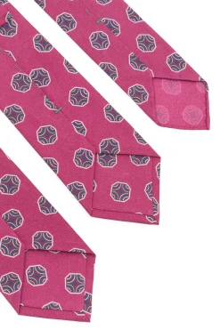Dark Mauve Fancy Tile Printed Silk Tie