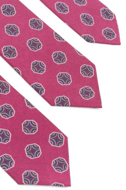Dark Mauve Fancy Tile Printed Silk Tie
