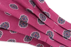 Dark Mauve Fancy Tile Silk Ascot