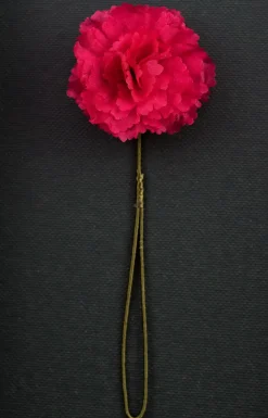 Dark Red Mini Carnation Silk Boutonnière Flower