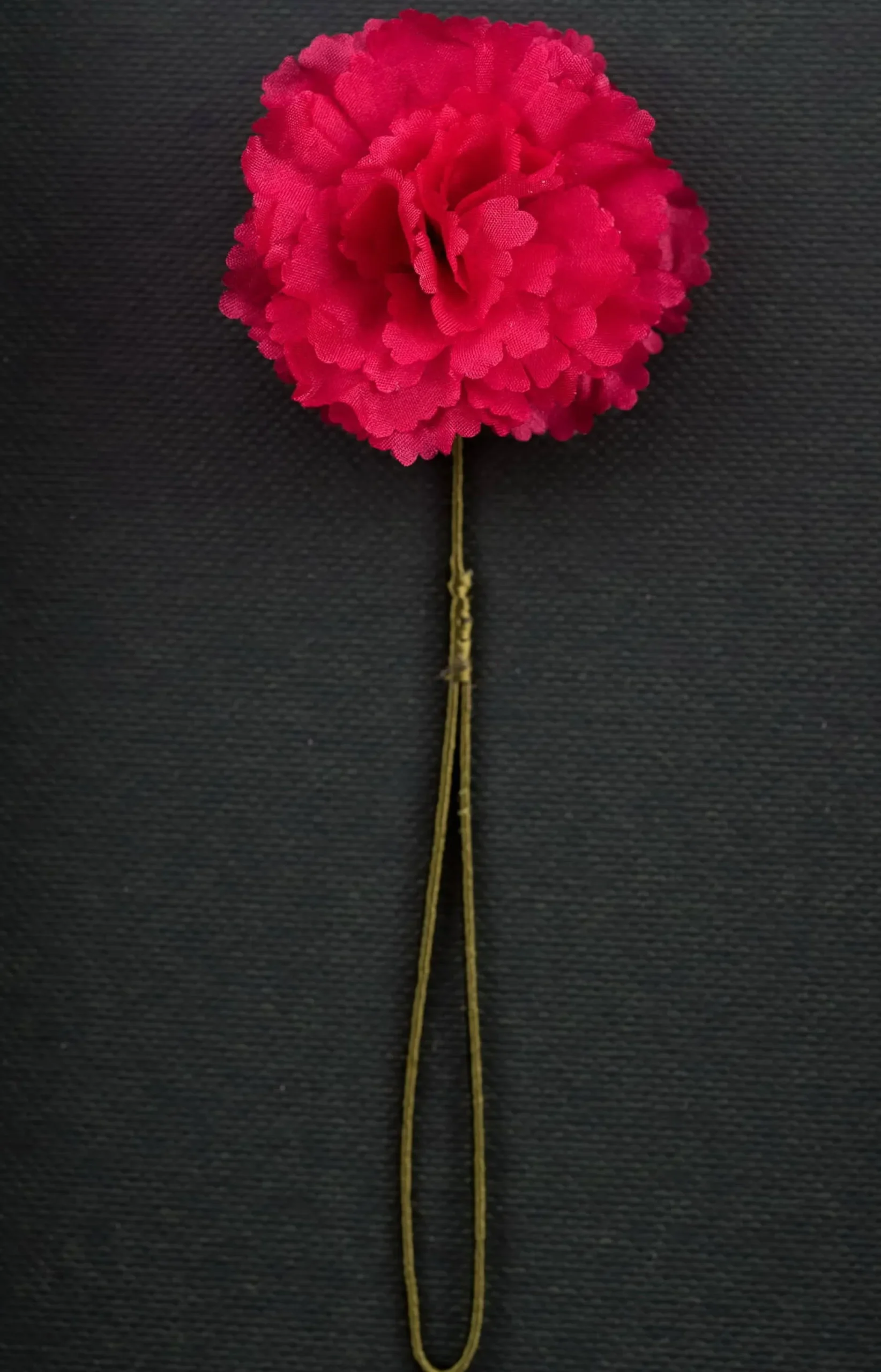 Dark Red Mini Carnation Silk Boutonnière Flower
