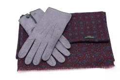 Dark Red Motif & Paisley Reversible Scarf