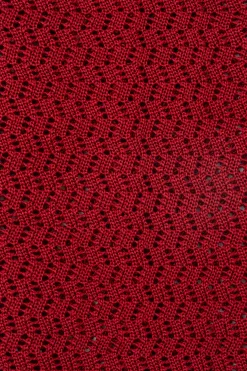 Dark Red Zigzag Silk Knit Tie