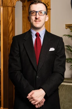 Dark Red Zigzag Silk Knit Tie