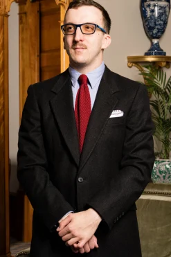 Dark Red Zigzag Silk Knit Tie