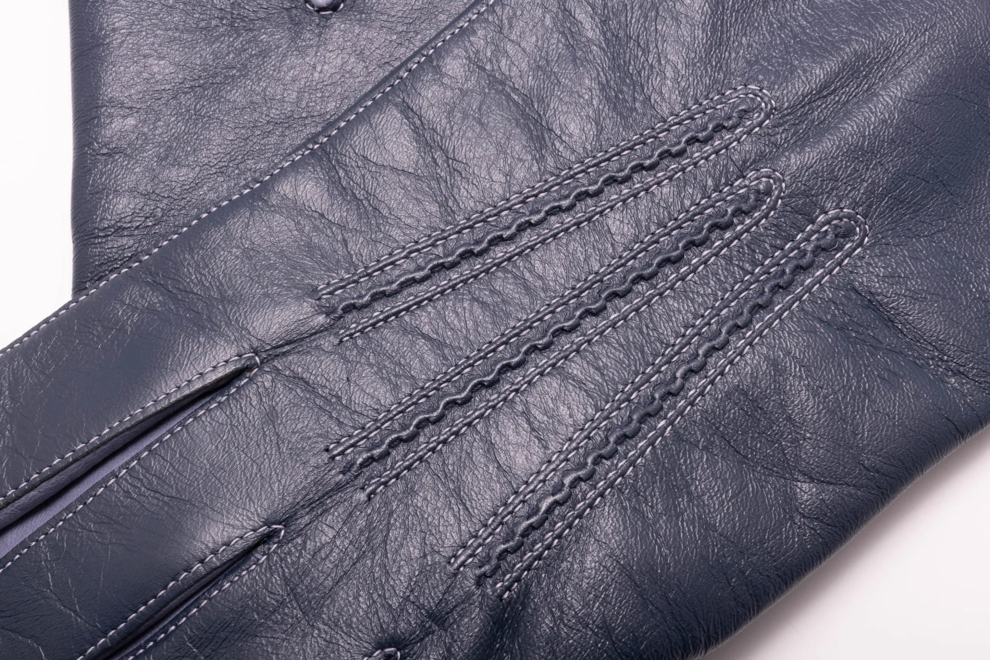 Denim Blue Touchscreen Lamb Nappa Gloves