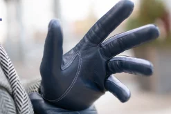 Denim Blue Touchscreen Lamb Nappa Gloves