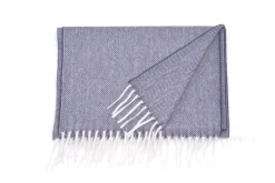 Dolphin Gray Herringbone Cashmere Scarf