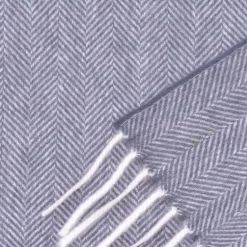 Dolphin Gray Herringbone Cashmere Scarf