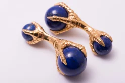 Eagle Claw Lapis Lazuli Gold Cufflinks