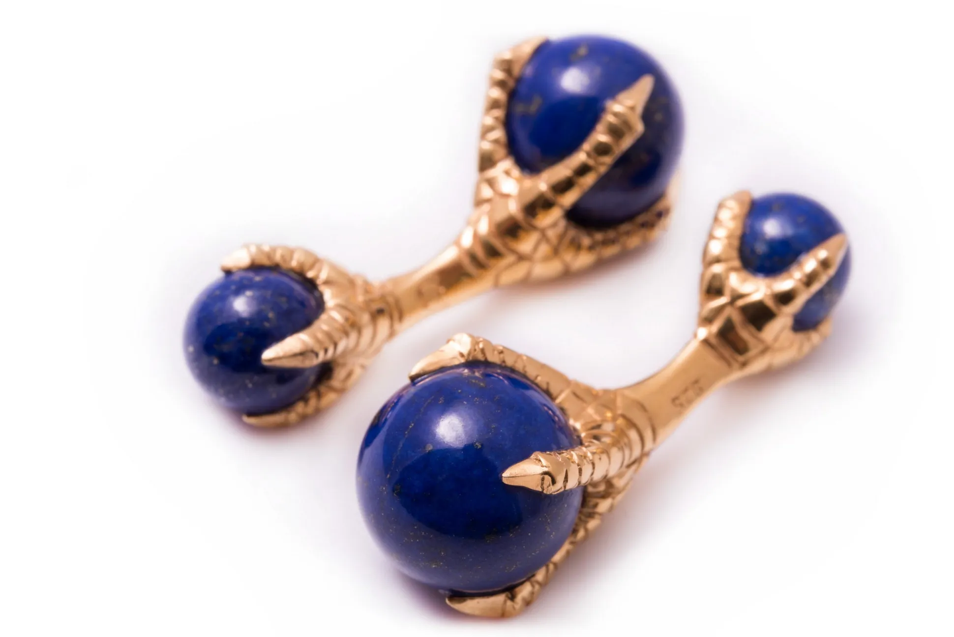 Eagle Claw Lapis Lazuli Gold Cufflinks