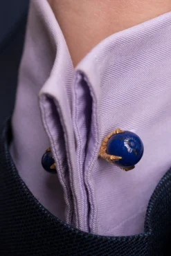 Eagle Claw Lapis Lazuli Gold Cufflinks