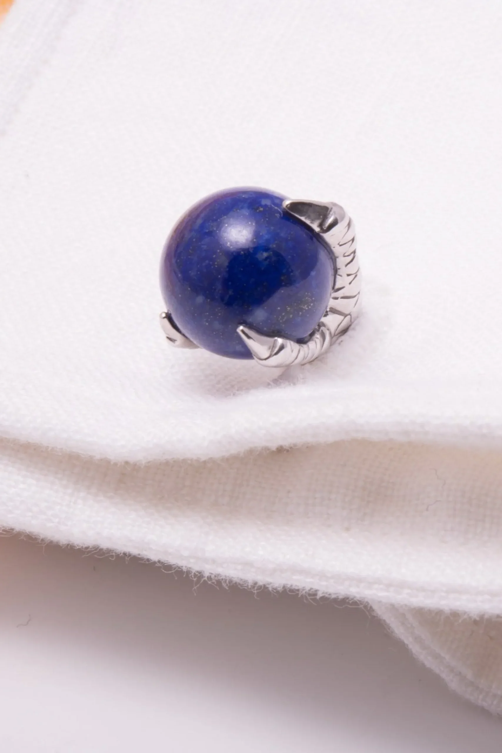 Eagle Claw Lapis Lazuli Silver Cufflinks