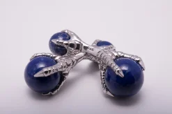 Eagle Claw Lapis Lazuli Silver Cufflinks