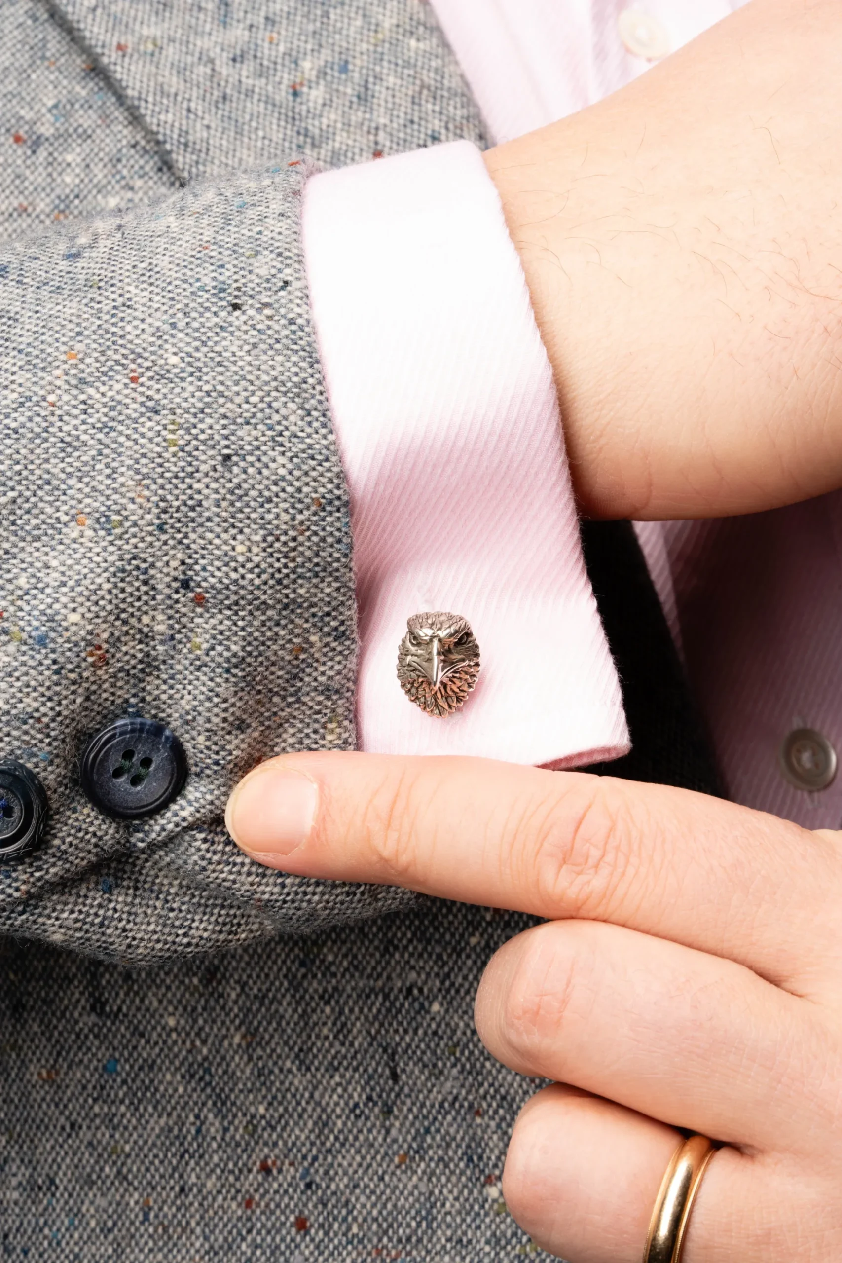 Eagle & Snake Blackened Sterling Silver Cufflinks