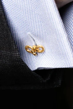 Eagle & Snake Yellow Gold Vermeil Cufflinks