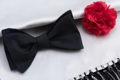 Evening Scarf in Black and White Silk Satin
