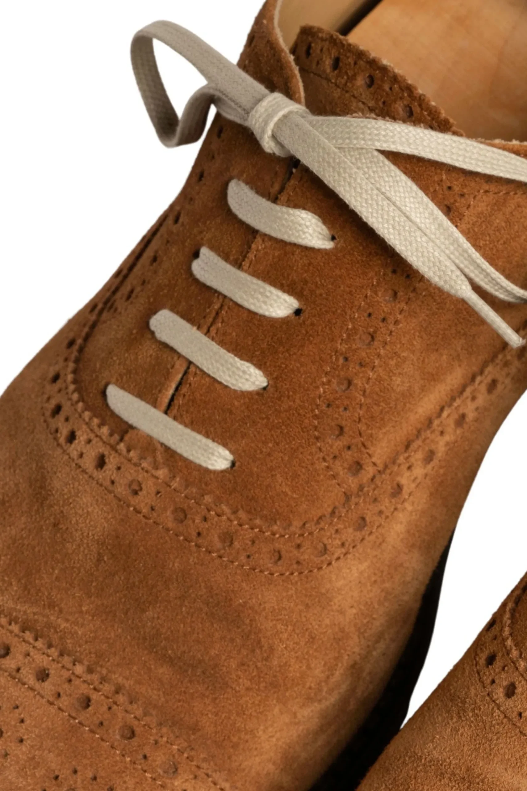 Flat Beige Waxed Cotton Shoelaces