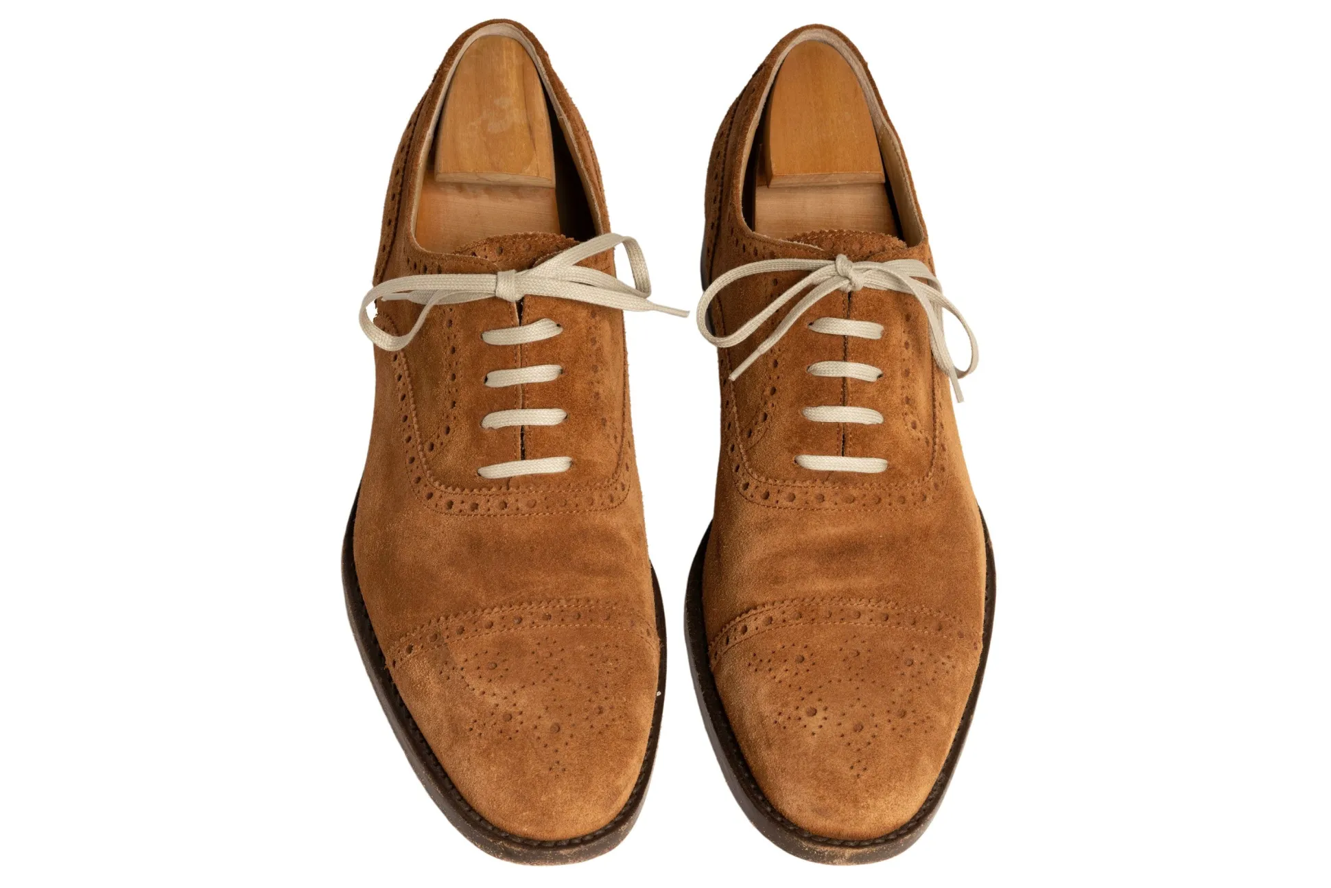 Flat Beige Waxed Cotton Shoelaces