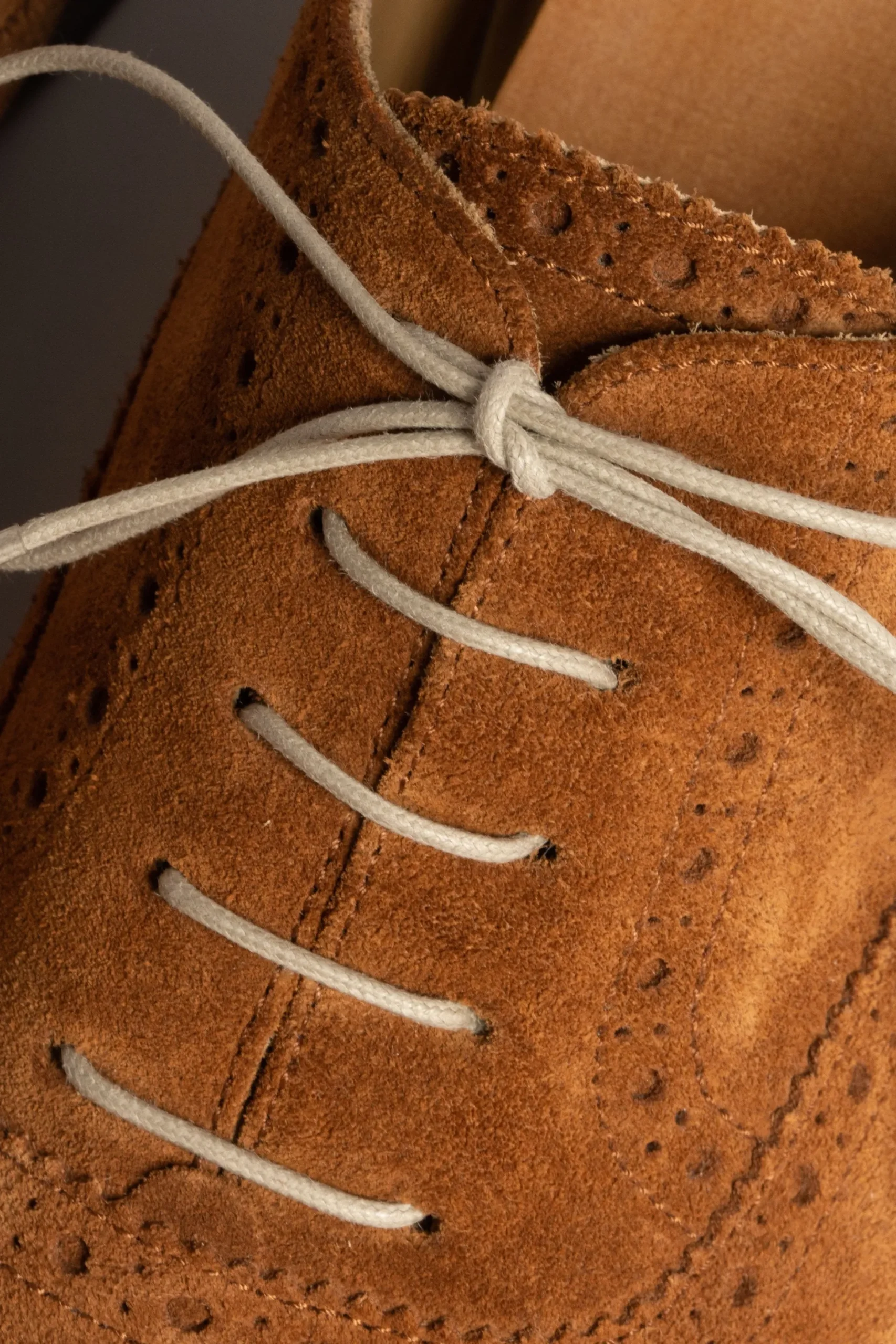 Flat Beige Waxed Cotton Shoelaces