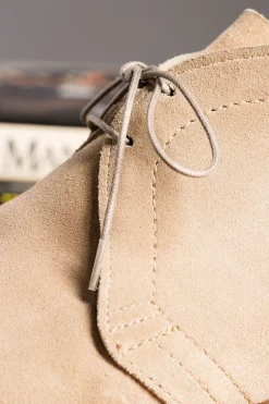 Flat Beige Waxed Cotton Shoelaces