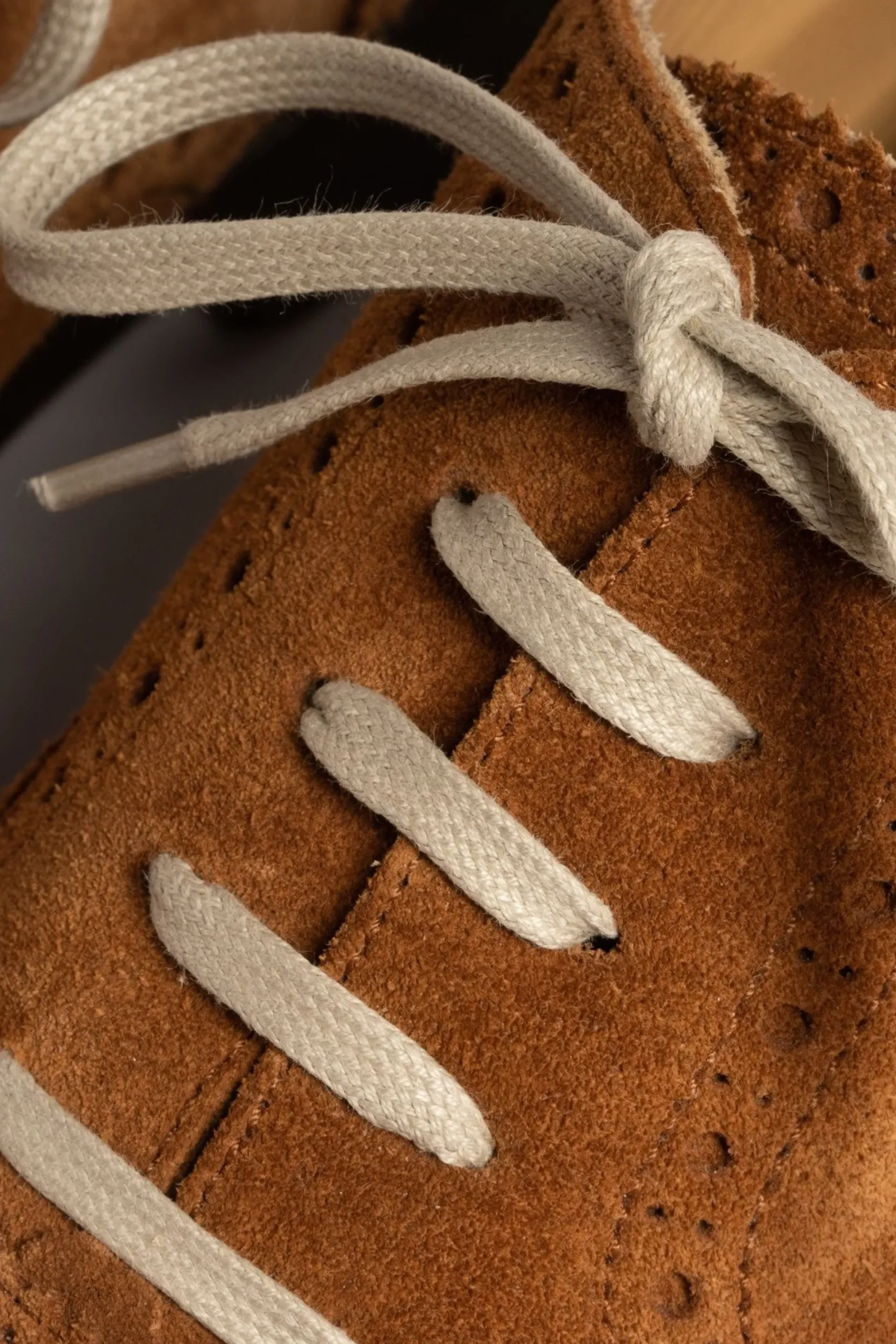 Flat Beige Waxed Cotton Shoelaces