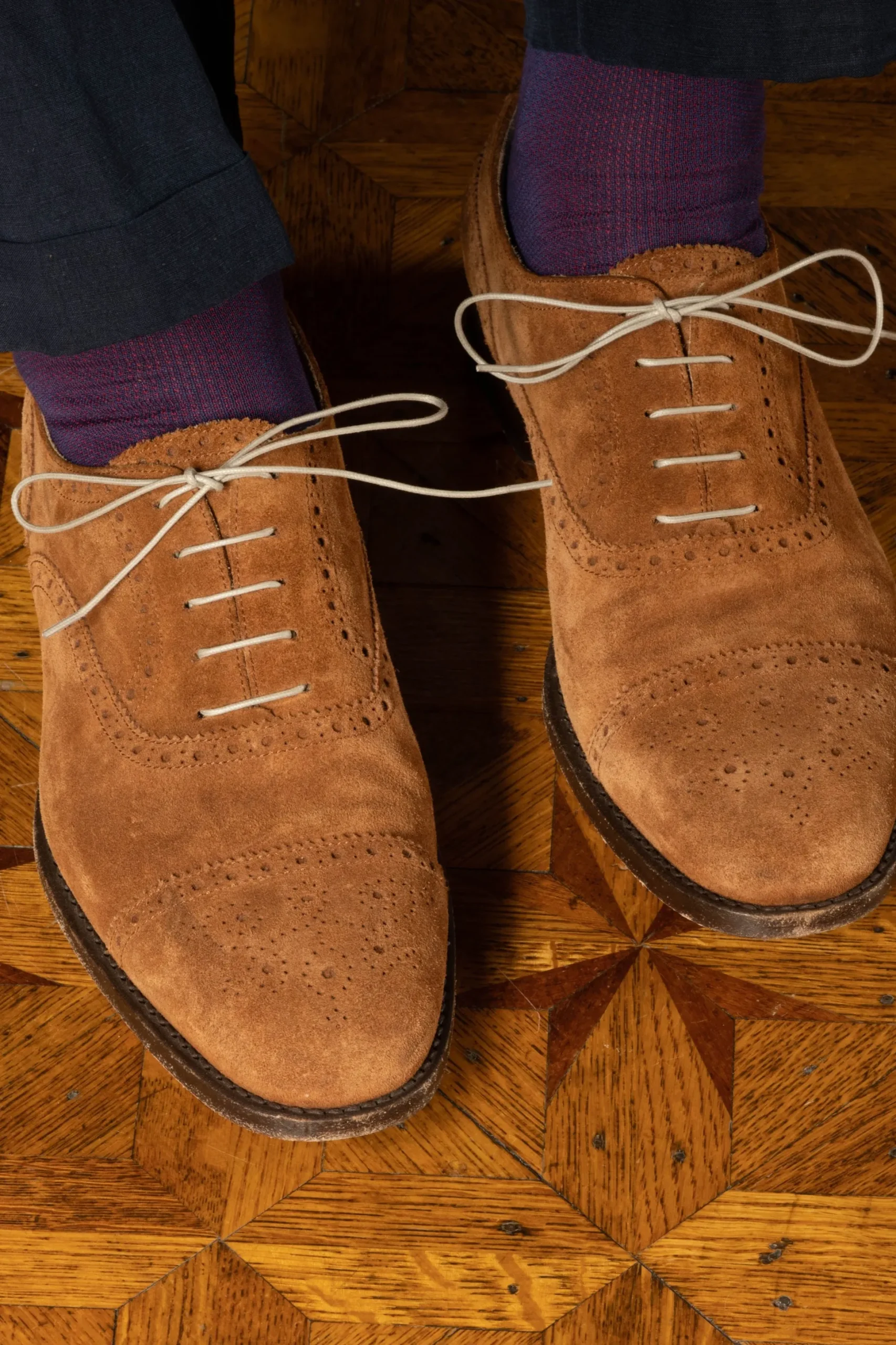 Flat Beige Waxed Cotton Shoelaces