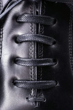 Flat Black Waxed Cotton Shoelaces