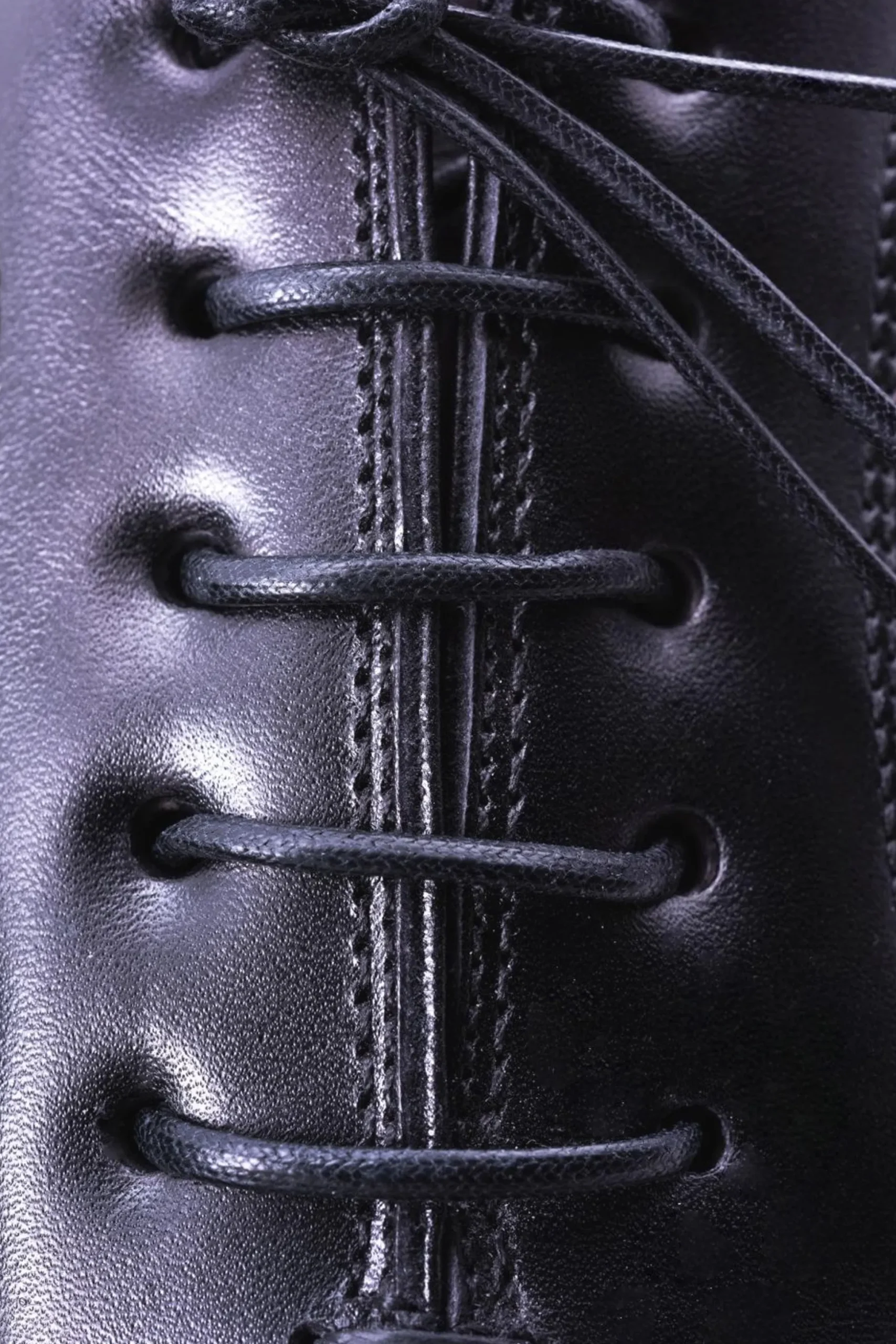 Flat Black Waxed Cotton Shoelaces