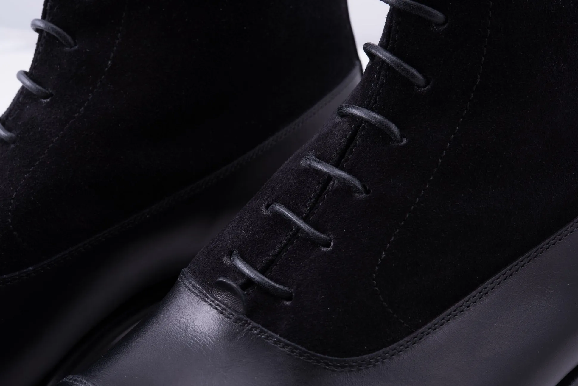 Flat Black Waxed Cotton Shoelaces