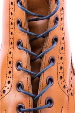 Flat Blue-Gray Waxed Cotton Shoelaces