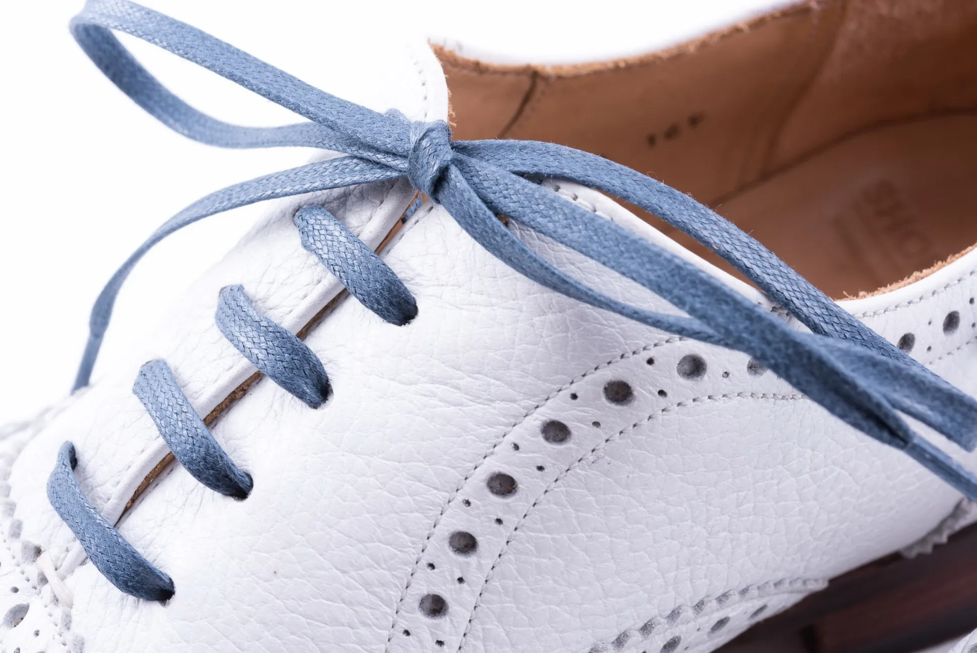 Flat Blue-Gray Waxed Cotton Shoelaces