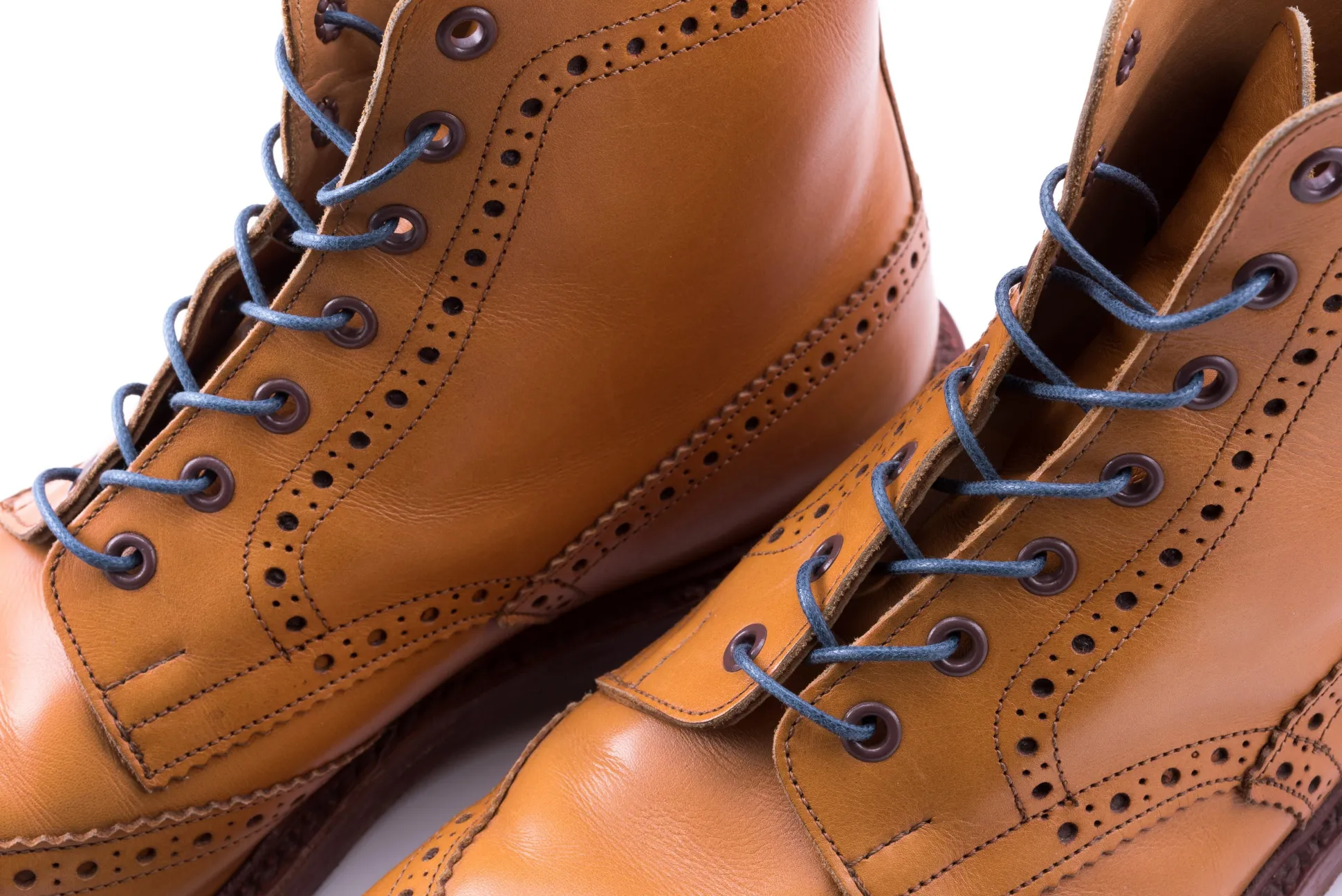 Flat Blue-Gray Waxed Cotton Shoelaces