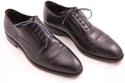 Flat Blue-Gray Waxed Cotton Shoelaces