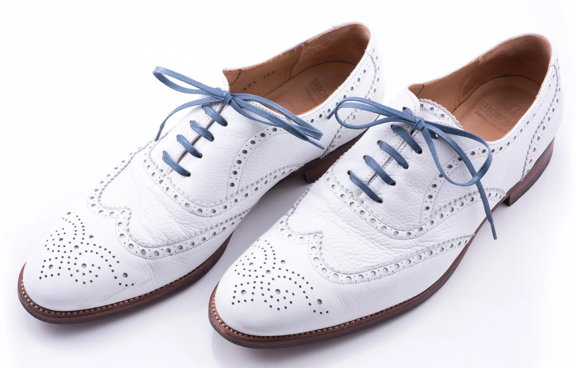 Flat Blue-Gray Waxed Cotton Shoelaces
