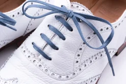 Flat Blue-Gray Waxed Cotton Shoelaces