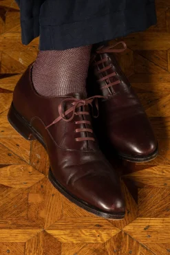 Flat Bordeaux Waxed Cotton Shoelaces