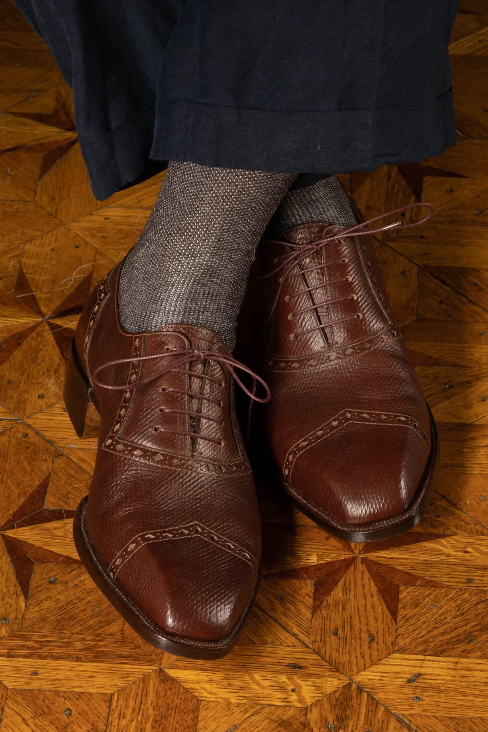 Flat Bordeaux Waxed Cotton Shoelaces