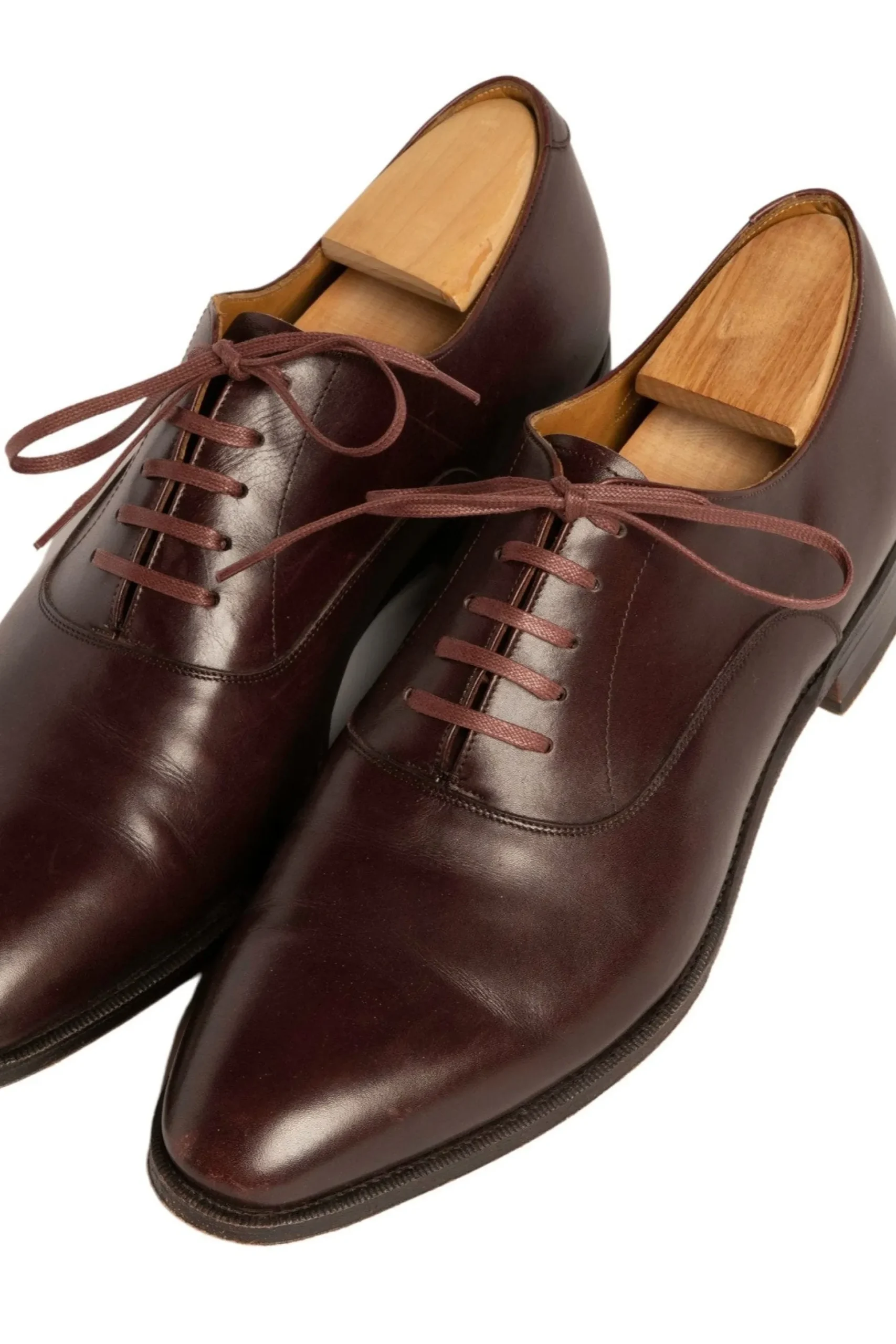 Flat Bordeaux Waxed Cotton Shoelaces