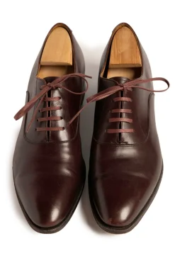 Flat Bordeaux Waxed Cotton Shoelaces